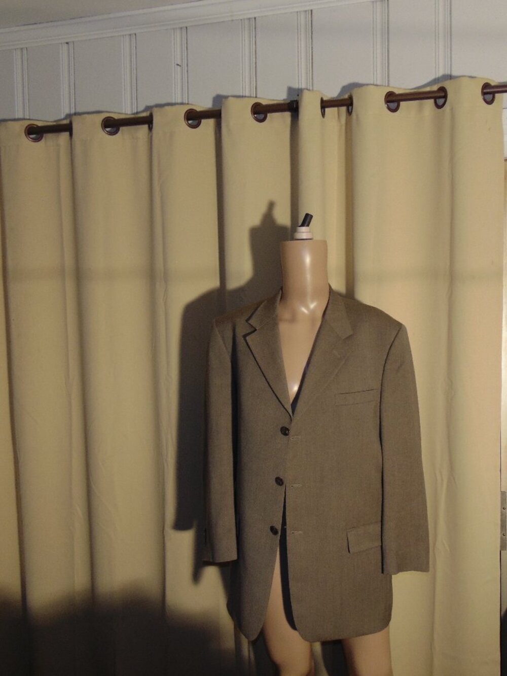 Jos A Bank Wool Sport Coat Blazer 43L Classic Beige